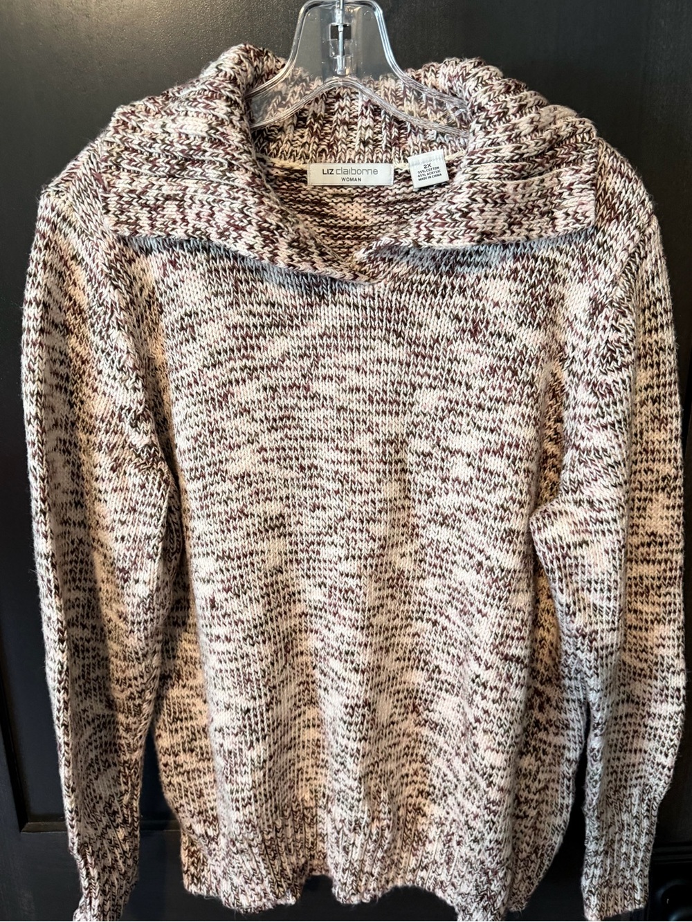 Liz Claiborne Cream and Brown Sweater